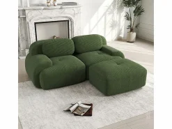 New Sofá angular 2 plazas modular - de Pana - con 2 cojines y otomana - ergonómico - 208x178x75cm - Sofá Modular|Sofás Club