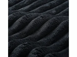 Sale DripeX Sofá angular recto modular 307cm - de Pana de canalé grueso - 3 plazas - con 5 cojines - Negro