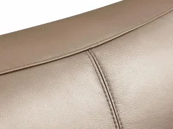 Vente-unique Sofá BATUCO de 3 plazas en piel marrón con ribete beige