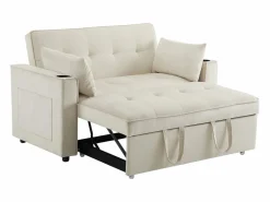 Outlet Sofá de 2 plazas - Sillón convertible con portavasos y bolsillo portaobjetos - cojines y ruedas Sofá Relax