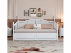 Merax Sofá cama - 90/180 x 190 cm - 2 cajones - madera de pino + contrachapado + MDF -