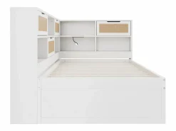 Online Merax Sofá cama - 90 x 200 cm + 90 x 190 cm - Canapé - Madera de pino + contrachapado + MDF - Blanco