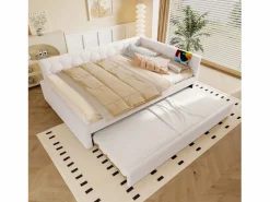 Best Sofá cama 140×200 cm - con cama nido - con puerto USB + Type-C - (sin colchón) Cama Nido