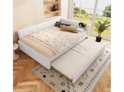 Best Sofá cama 140×200 cm - con cama nido - con puerto USB + Type-C - (sin colchón) Cama Nido