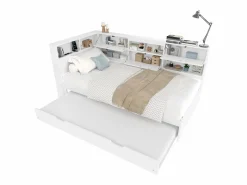 Best Sofá cama 90×200 cm - con USB + Type-C - con almacenamiento - con cama nido - (colchón no incluido) Cama Diván