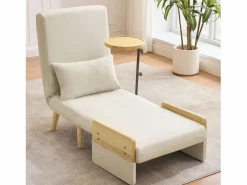 Merax Sofá cama 3 en 1, plegable - 58 x 67 x 88 cm - Tejido de lino - Con función de descanso -