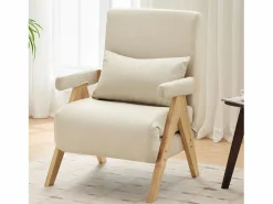 Sofá cama 3 en 1, plegable - 64 x 68,5 x 93 cm - Tejido de lino - Con función de descanso Sillón Cama