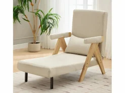 Sofá cama 3 en 1, plegable - 64 x 68,5 x 93 cm - Tejido de lino - Con función de descanso Sillón Cama