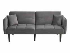 Online Sofá cama 2 en 1 regulable - Respaldo regulable - Patas de madera y cojines incluidos - Terciopelo - 176 x 78 x 76 cm - Sofá Vintage