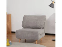 Sofá cama 2 en 1, respaldo regulable, colchón plegable, madera, (82x89x83cm)