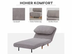 Sofá cama 2 en 1, respaldo regulable, colchón plegable, madera, (82x89x83cm)