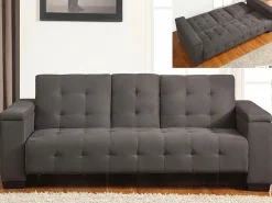 Outlet Vente-unique Sofá cama 3 plazas clic-clac de microfibra DEVONSHIRE Gris