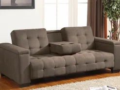 Outlet Vente-unique Sofá cama 3 plazas clic-clac de microfibra DEVONSHIRE Gris