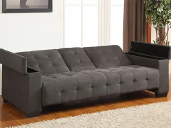 Outlet Vente-unique Sofá cama 3 plazas clic-clac de microfibra DEVONSHIRE Gris
