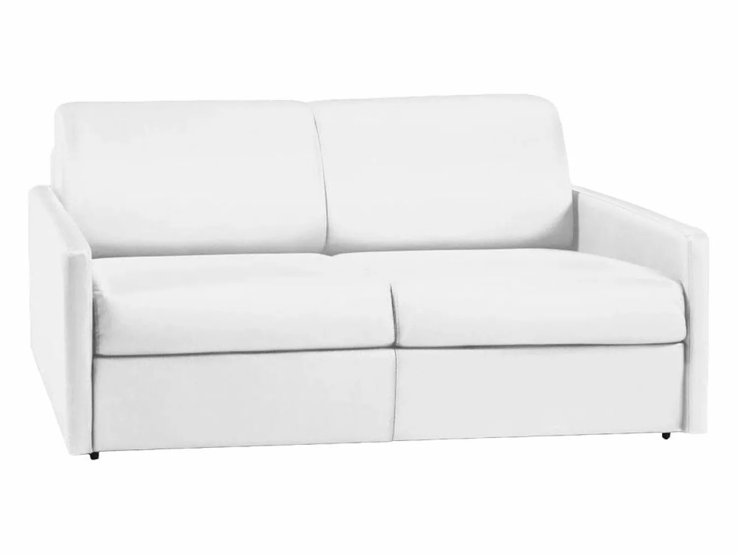 Sale Sofá cama 3 plazas de piel sintética blanca - Colchón de espuma 18 cm - CALIFE Sofás De Piel Sintética
