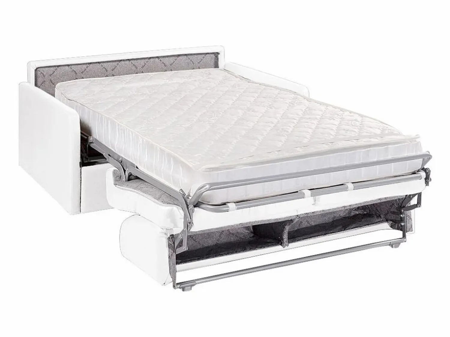 Sale Sofá cama 3 plazas de piel sintética blanca - Colchón de espuma 18 cm - CALIFE Sofás De Piel Sintética