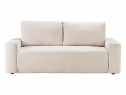 Vente-unique Sofá cama 3 plazas exprés en tela texturizada 160 cm colchón 16 cm DAVISO Beige