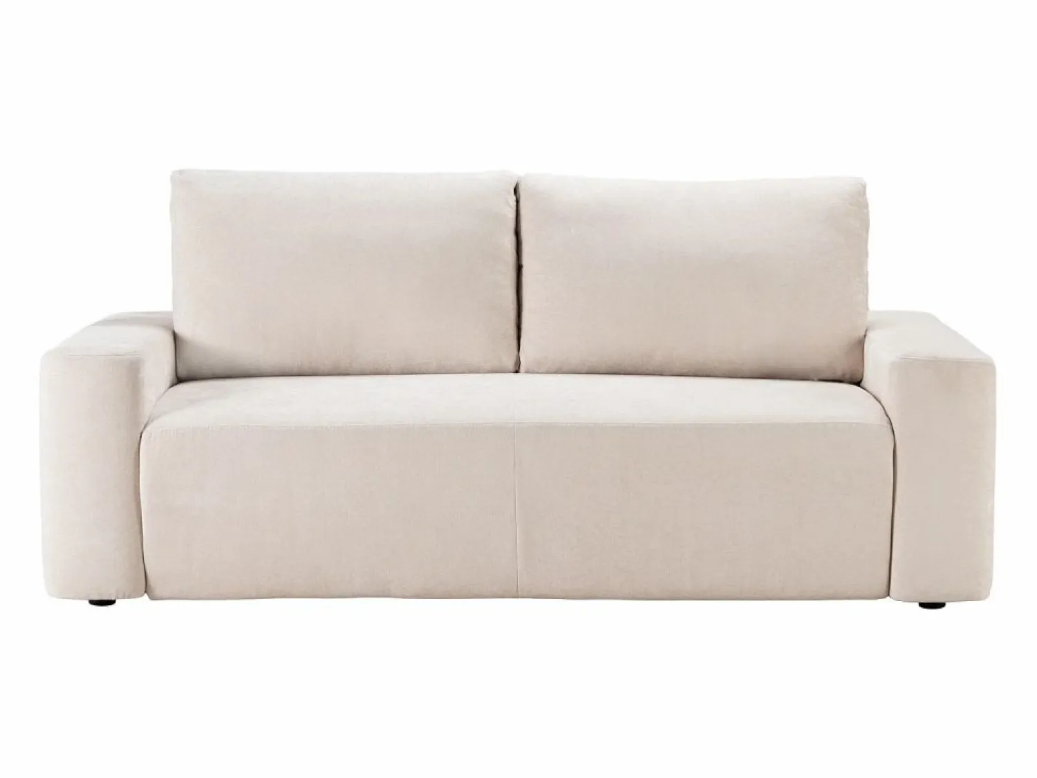 Vente-unique Sofá cama 3 plazas exprés en tela texturizada 160 cm colchón 16 cm DAVISO Beige