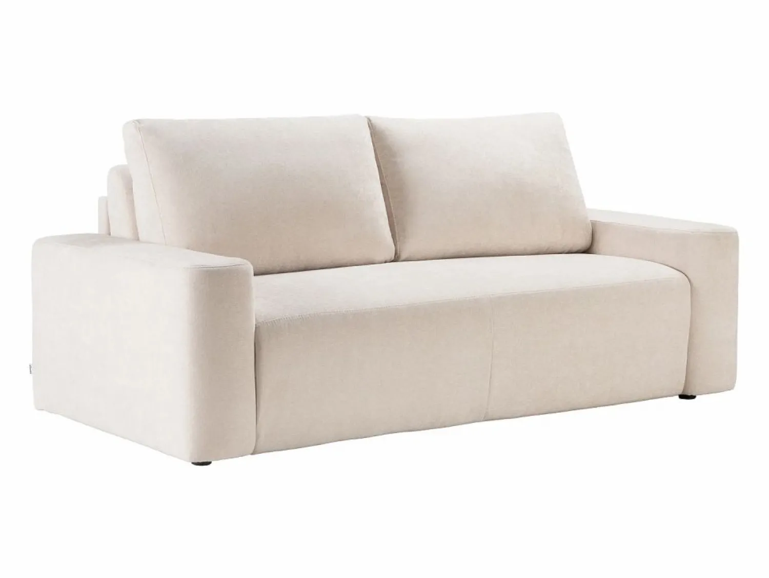 Vente-unique Sofá cama 3 plazas exprés en tela texturizada 160 cm colchón 16 cm DAVISO Beige