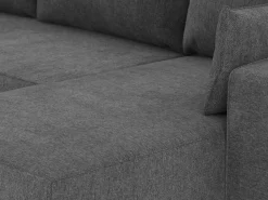 Hot Sofá Cama 3 Plazas Oscuro - Chaise Longue Reversible Lado Derecho/Izquierdo (233 x 140 x 69 cm) - LEAH Sofá De Tela|Sofá Cama