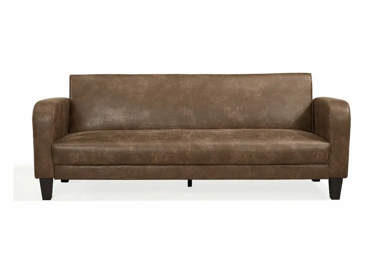 Discount Vente-unique Sofá cama 3 plazas tela aspecto vintage marrón INICIO Marru00f3n