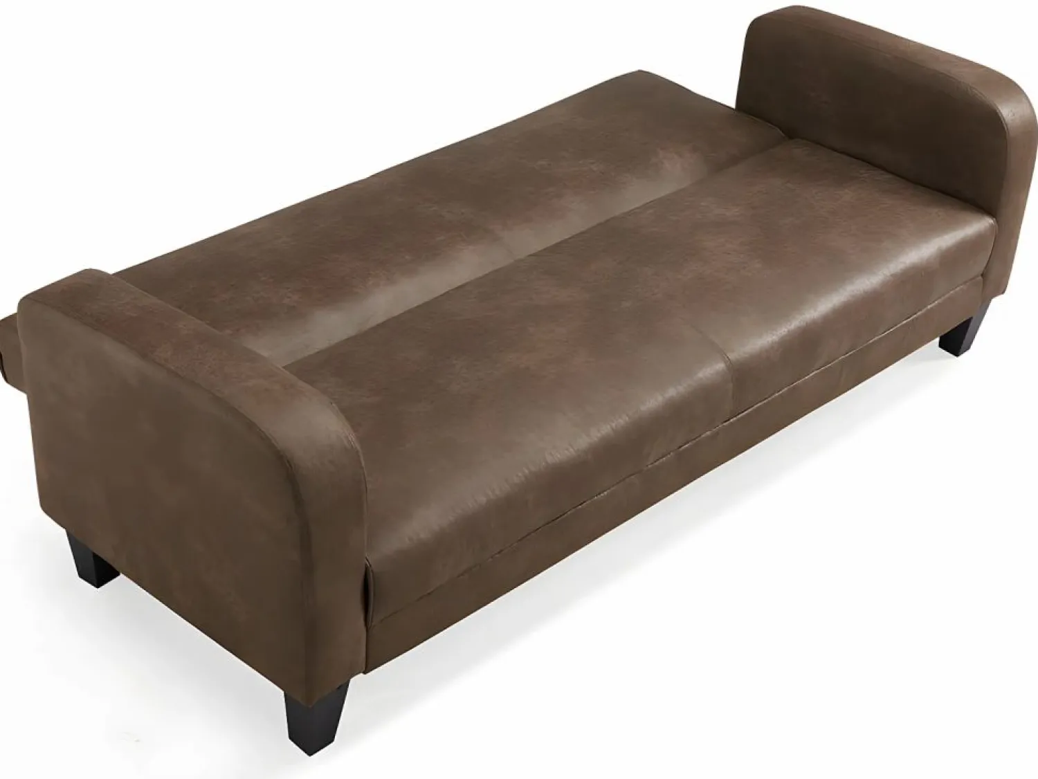 Discount Vente-unique Sofá cama 3 plazas tela aspecto vintage marrón INICIO Marru00f3n