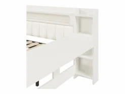 Discount Sofá cama acolchado 140x200 cm - con puertos USB y LED - con cama nido y escritorio - (sin colchón) Cama Diván