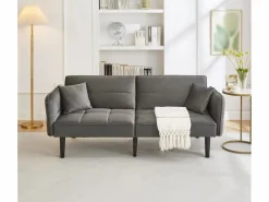 Sofá cama ajustable 2 en 1 - 176 x 78 x 76 cm - 2 plazas - con reposabrazos abatibles - Terciopelo - Sofá Cama