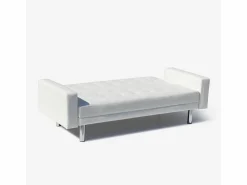 Modus Sofa Sofá cama biplaza de cuero artificial con reposabrazos y cojines Agata Pronto Letto -