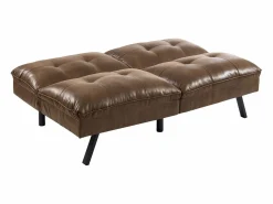 Vente-unique Sofá cama clic-clac 3 plazas,microfibra envejecida PEGULA