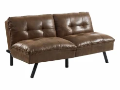 Vente-unique Sofá cama clic-clac 3 plazas,microfibra envejecida PEGULA