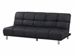 Clearance SENHO Sofá cama clic-clac de 3 plazas estilo retro setentero con acabado en PU - MELLOW Negro