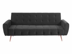 Sale Vente-unique Sofá cama clic-clac de 3 plazas de terciopelo gris POLANI Gris antracita