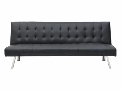 Online Vente-unique Sofá cama clic-clac de piel sintética GUILLAUME Negro