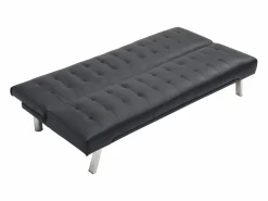 Online Vente-unique Sofá cama clic-clac de piel sintética GUILLAUME Negro