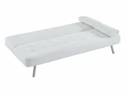 Vente-unique Sofá cama clic-clac de piel sintética MICHELLE Blanco