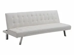 Hot Vente-unique Sofá cama clic-clac de piel sintética GUILLAUME Blanco