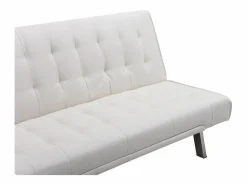 Hot Vente-unique Sofá cama clic-clac de piel sintética GUILLAUME Blanco