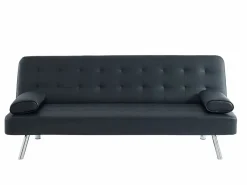 Sale Vente-unique Sofá cama clic-clac de piel sintética MICHELLE Negro