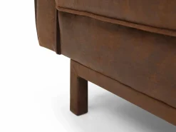 New Vente-unique Sofá cama clic-clac de tela en marrón vintage ELEANOR Marru00f3n
