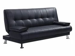 Vente-unique Sofá cama clic-clac piel sintética color MAXIME Negro