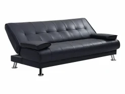 Vente-unique Sofá cama clic-clac piel sintética color MAXIME Negro