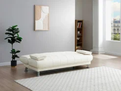 Vente-unique Sofá cama clic-clac piel sintética color MAXIME