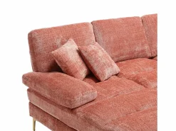Sofá cama compacto moderno multifunción ideal para salón tapizado lino marrón