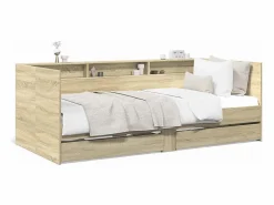 Sale Sofá cama con cajones sin colchón roble Sonoma 90x190 cm Cama Con Almacenaje|Cama Adulto