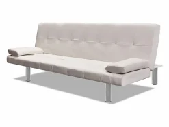 Best Sofá cama con dos cojines cuero artificial ajustable Sofás De Piel Sintética