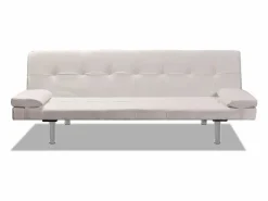 Best Sofá cama con dos cojines cuero artificial ajustable Sofás De Piel Sintética
