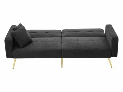 KOMHTOM Sofá cama con función de cama, ángulo ajustable, patas doradas, con cojines y bolsillos de almacenamiento laterales