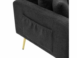 KOMHTOM Sofá cama con función de cama, ángulo ajustable, patas doradas, con cojines y bolsillos de almacenamiento laterales