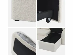 Sale Sweeek Sofá cama con rizos blancos de 3 plazas Crema